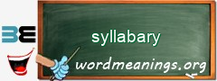 WordMeaning blackboard for syllabary